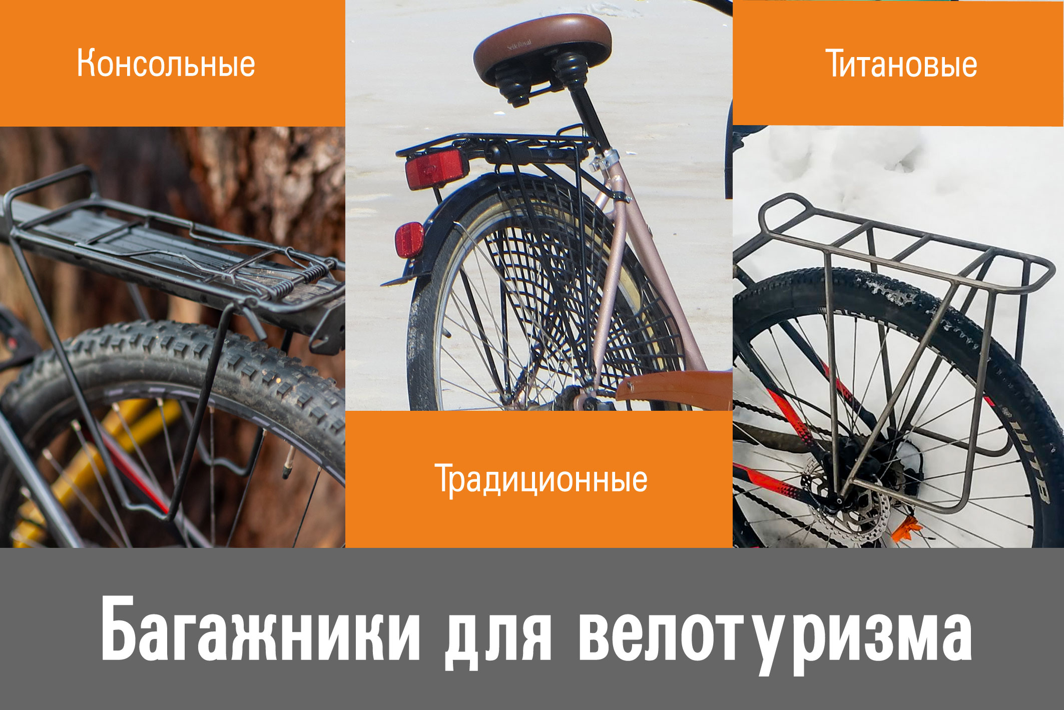 Багажники на велосипед для велотуризма