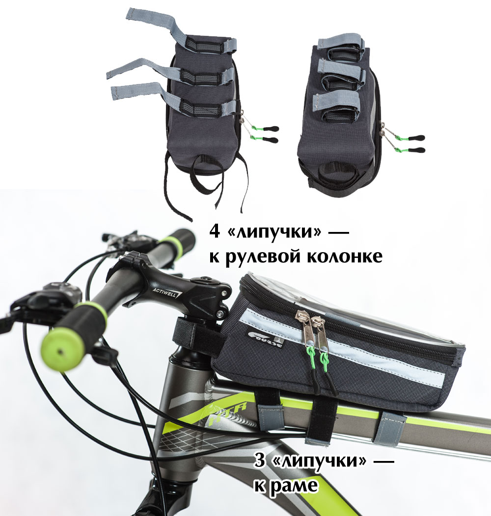 Велосумка «Мастер» для смартфона на раму (увеличенная) на велосипеде