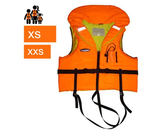 Детские спасательные жилеты COURSE с подголовником, размеры XXS, XS